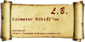 Leimeter Bibiána névjegykártya